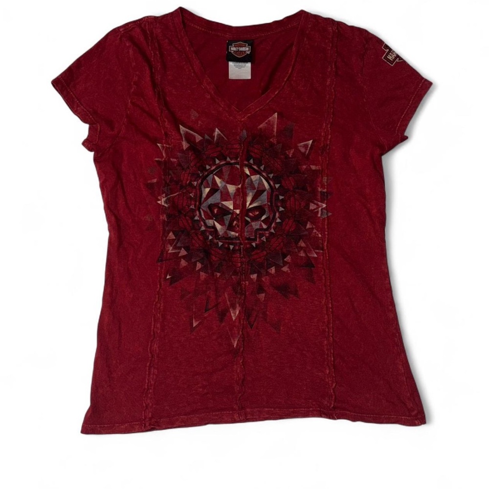 Harley-Davidson Red Graphic V-Neck Tee